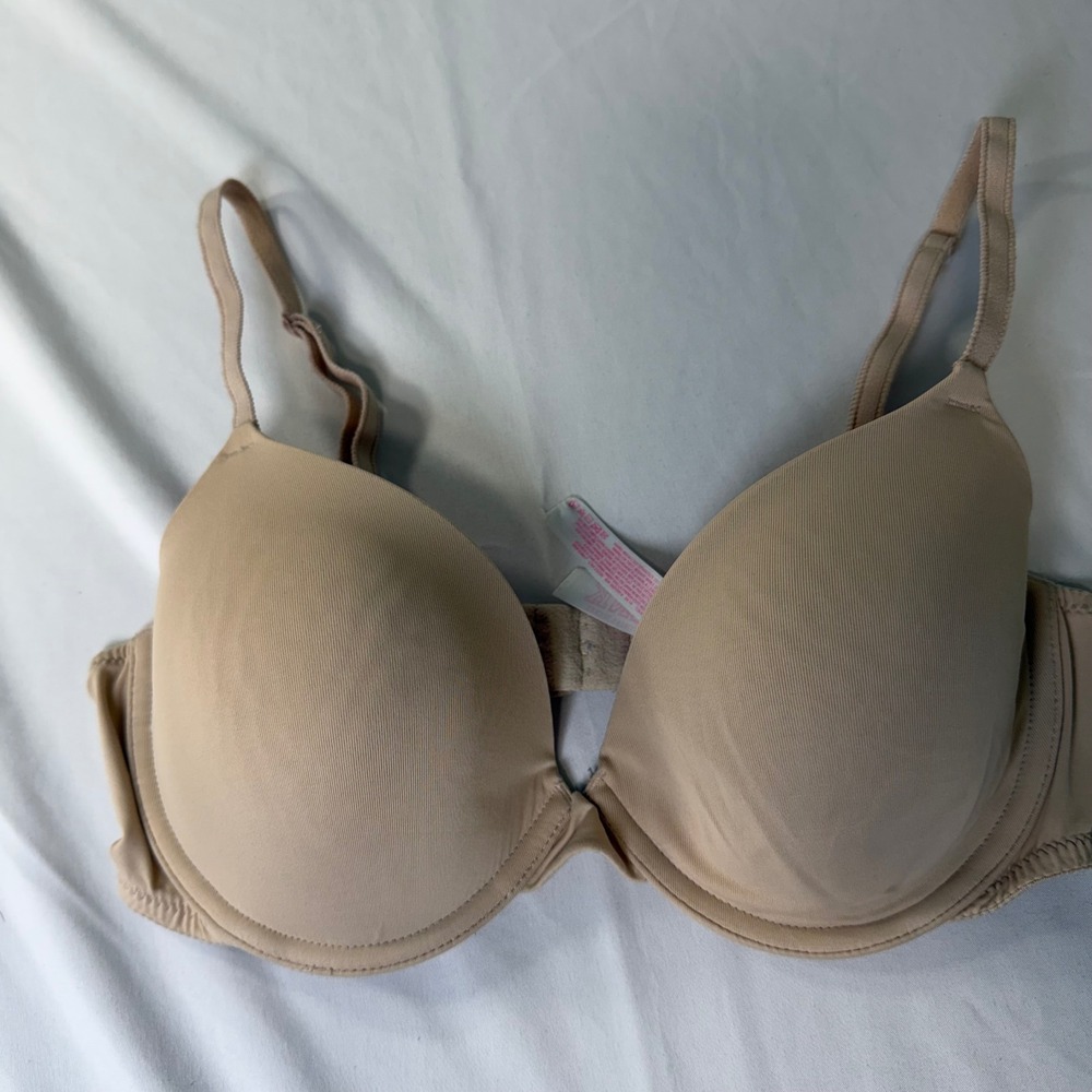 Victorias Secret PINK Wear Everywhere Demi Bra 34C Tan Beige Nude Underwire